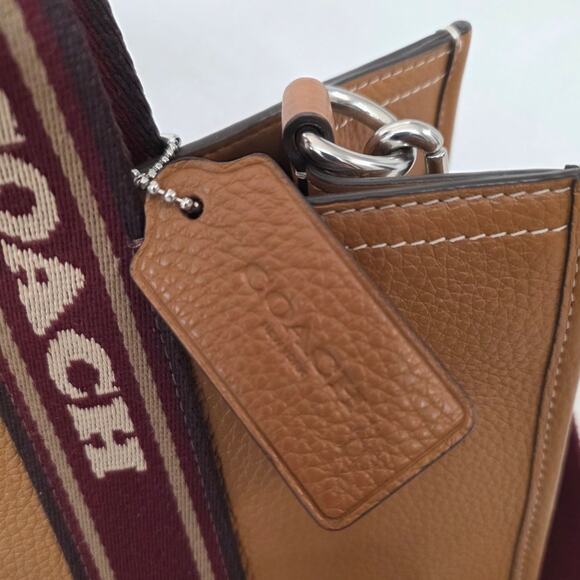 Coach Smith Tote Bag - Tan and Crimson - Picture 3 of 12